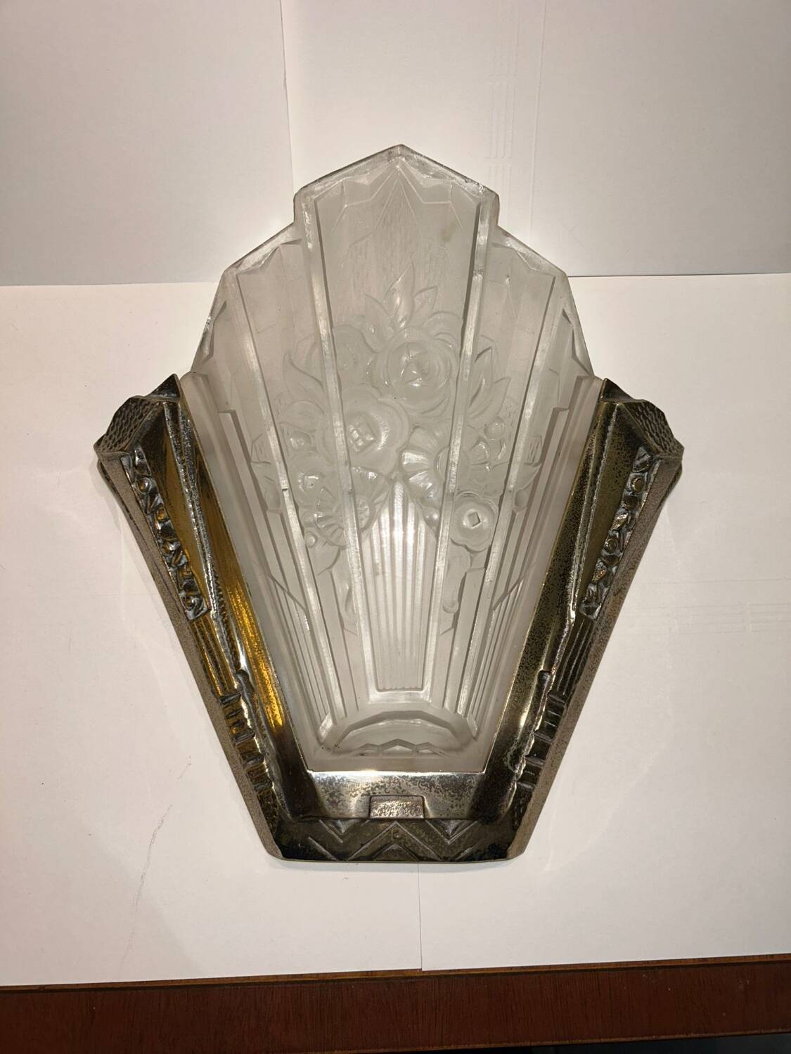 Paire d'appliques Art Déco Verrerie des Hanots
