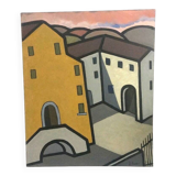 Oil painting on canvas "The Farm" Franco Prayer (1924) 60x50 cm