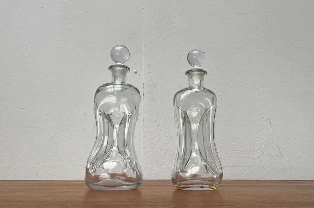 Danish Vintage Kluk Kluk Glass Bottles from Holmegaard, 1970s, Set of 2