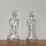 Danish Vintage Kluk Kluk Glass Bottles from Holmegaard, 1970s, Set of 2