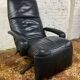 Jori black leather relax armchair from the 80s