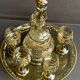 Amber crystal enamel and gilded liquor service