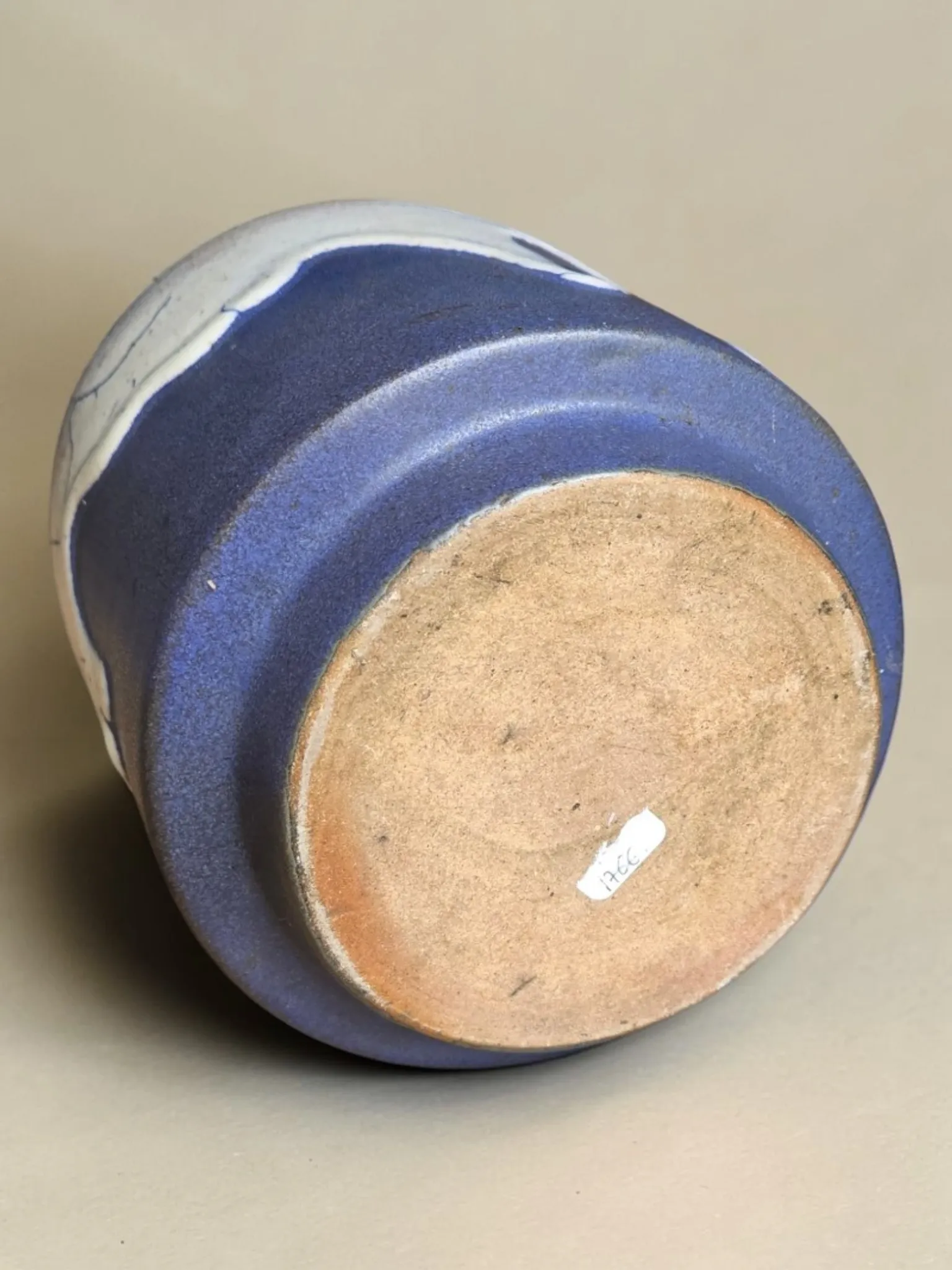 Pointed Léon stoneware cachepot / Puisaye - early 20th century