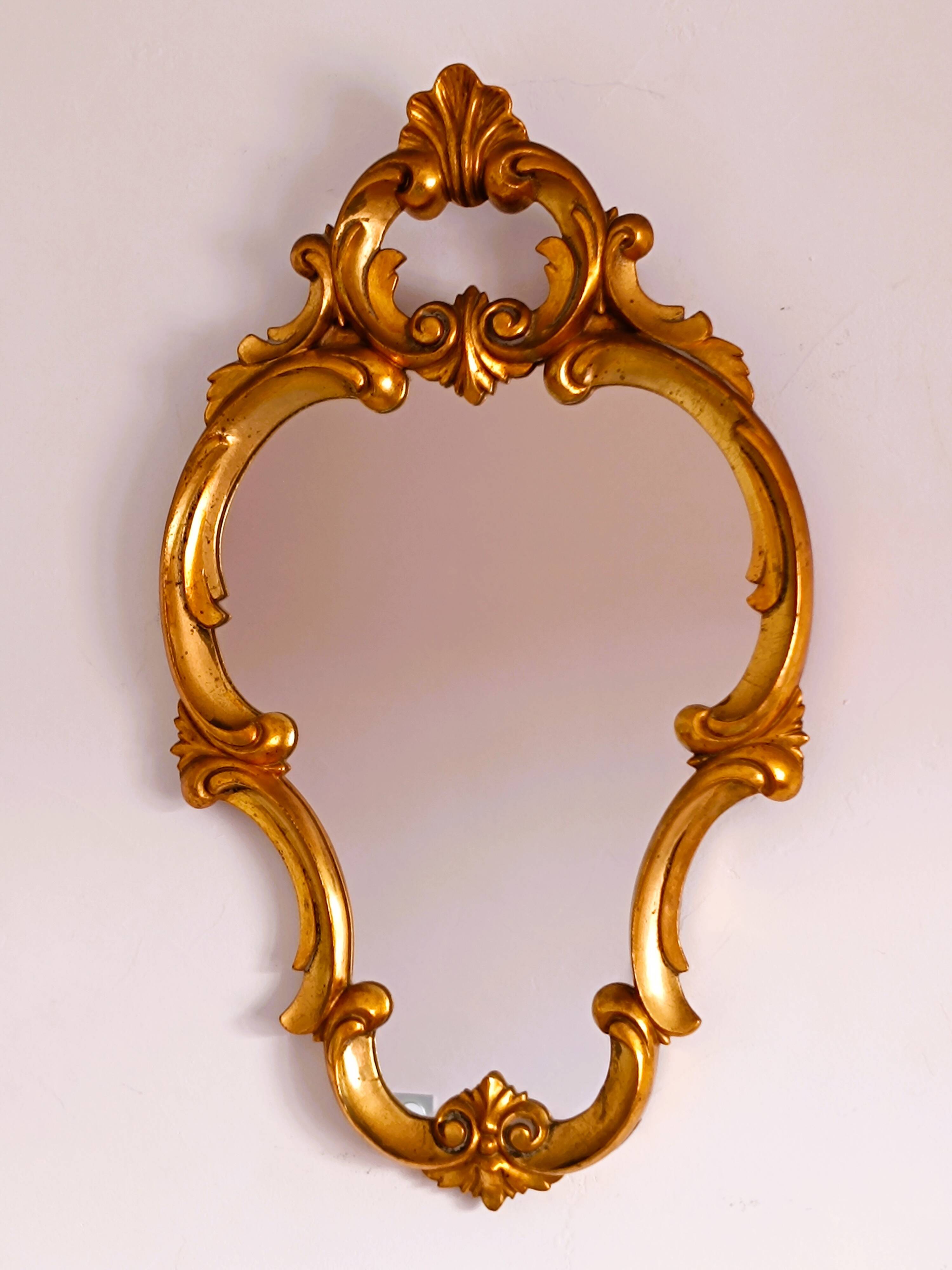 Baroque style gilded wooden mirror
