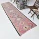 3x12 Soft Wool Pink Oriental Vintage Kilim Runner Rug