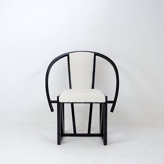 "Contrast" Armchair by Pascal Mourgue 1982 - Faux Sheepskin upholstery