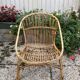 Set of 3 vintage rattan armchairs