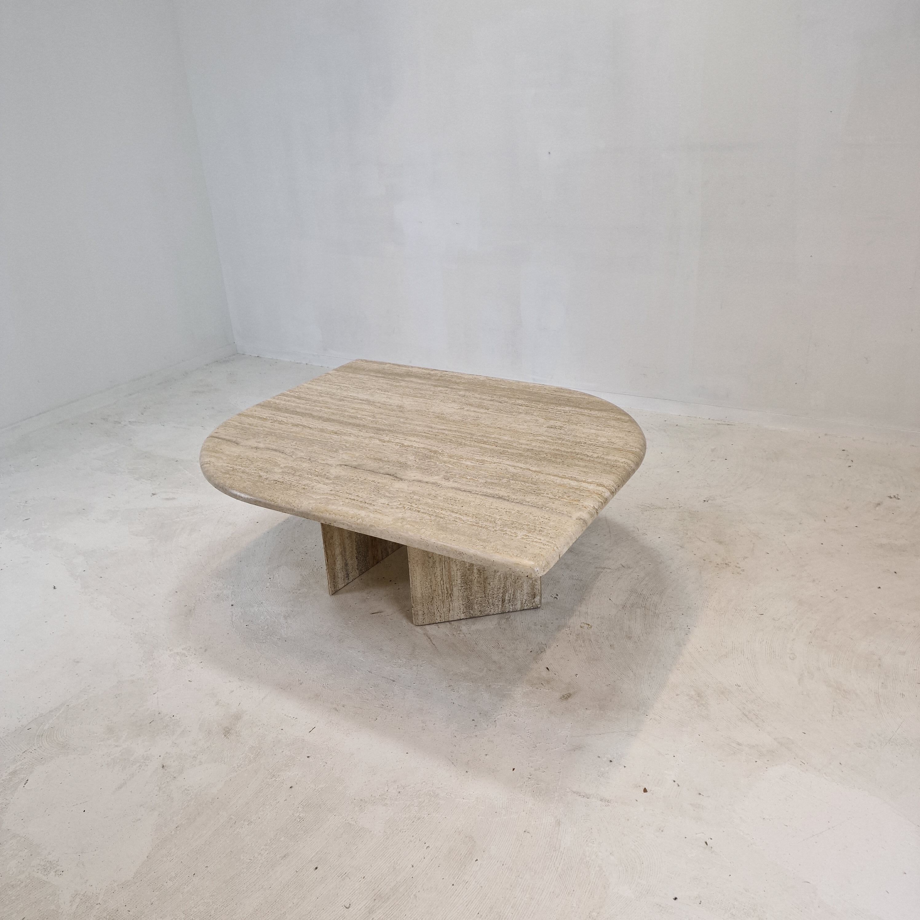 Italian travertine coffee table, 1980's