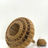 Vintage wicker pendant light from the 1960s.