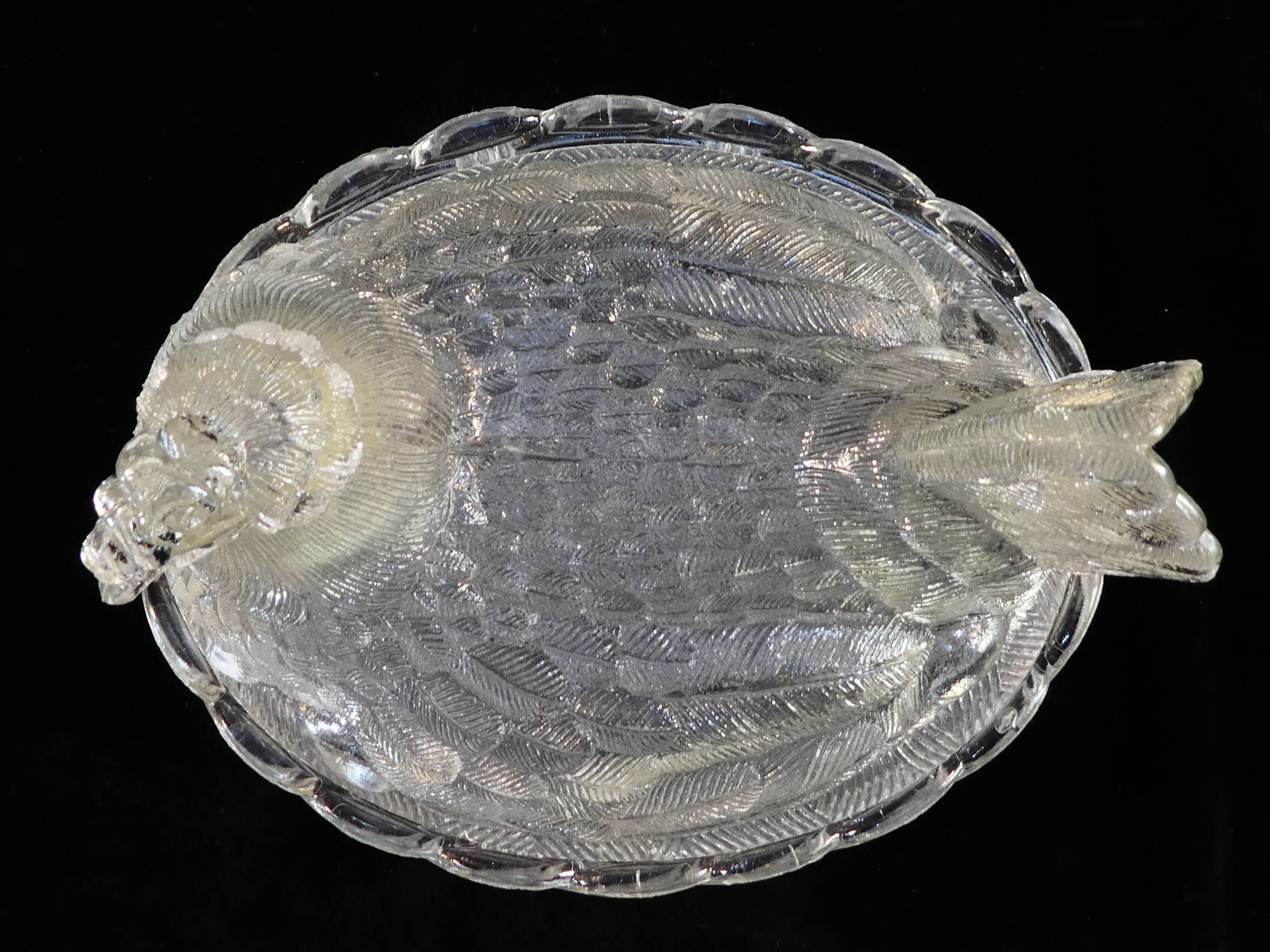 Large hen bonbonniere glass box style portieux vallerysthal