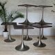Lot de 7 tables bistrot pied tulipes