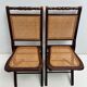 2 vintage folding chairs in wood and canning, 60s