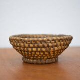 Vintage woven basket, small woven basket, bread basket, banneton