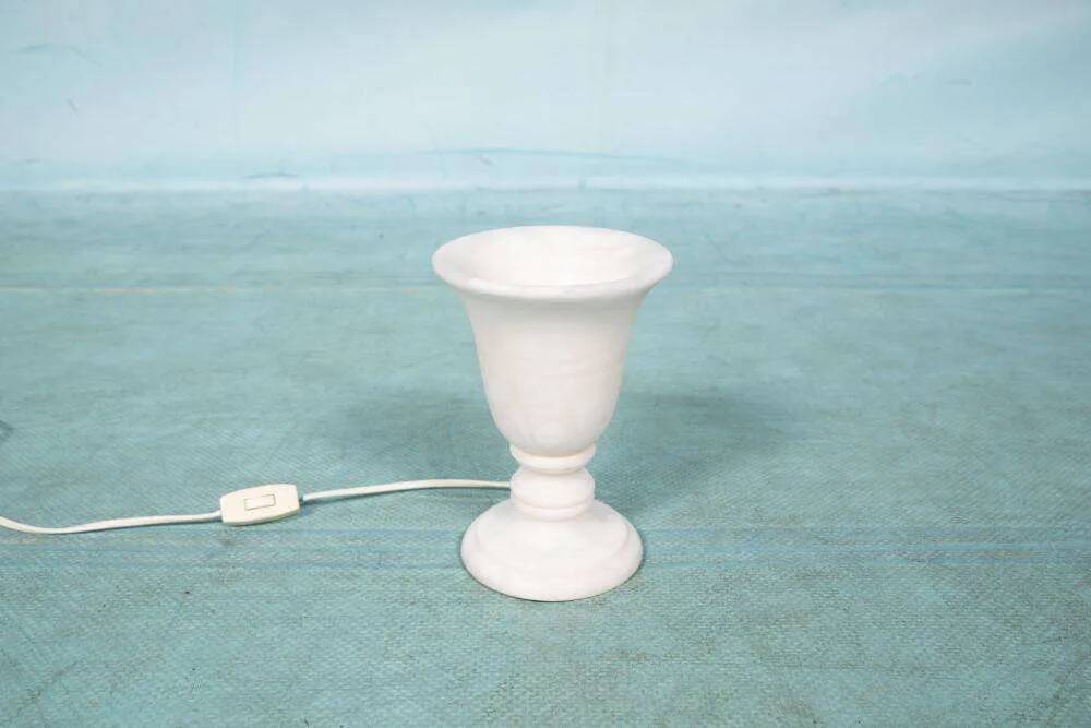 1970s bohemian natural stone table lamp, vintage mood lamp
