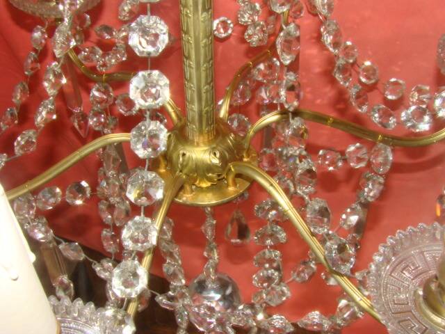 six-armed crystal chandelier from the "Napoleon III" period