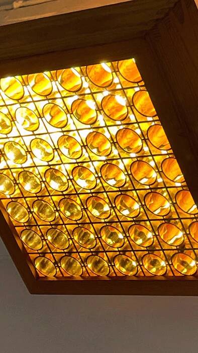 Alda pine ceiling light, Swedish 1970s