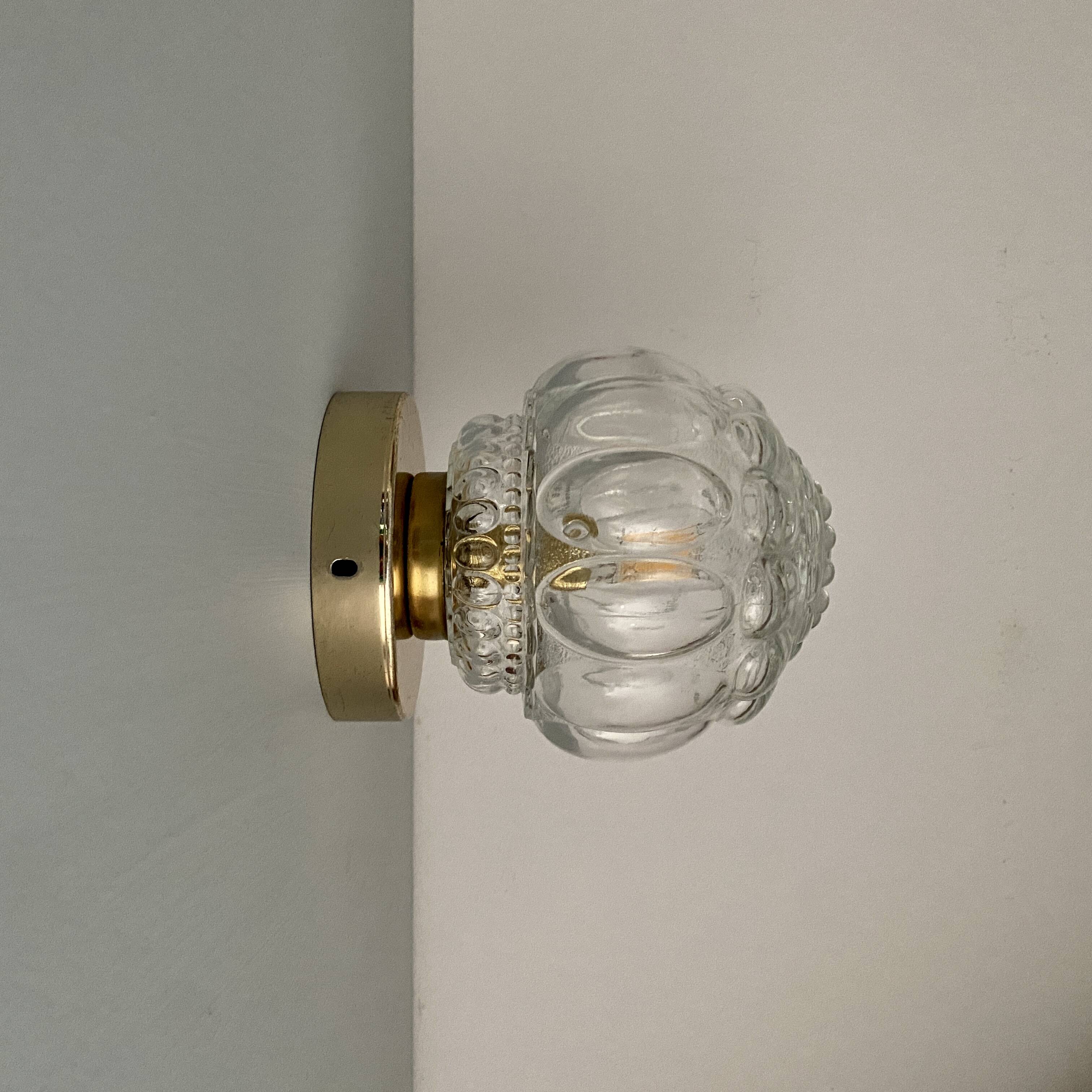 Vintage glass globe wall or ceiling light