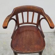 Office chair signed Baumann bistro style curved wood - 1930s