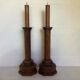 Pair of old candlesticks pic wooden candle