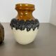 Set of 3 multi-color fat lava op art pottery vase made bay ceramics, germany