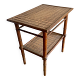 Table d’appoint en bois simulant le bambou d’époque colonial