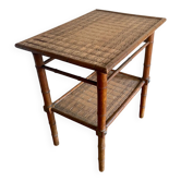 Colonial era bamboo imitation wood side table