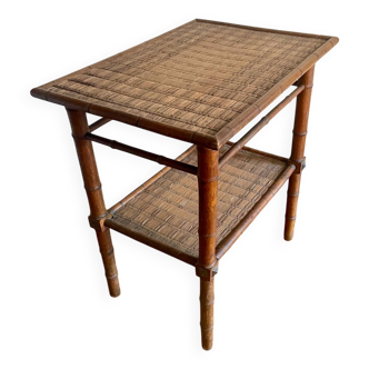 Colonial era bamboo imitation wood side table