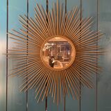 large format brass sun mirror