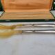 Art Deco salad cutlery in silver-plated metal and horn