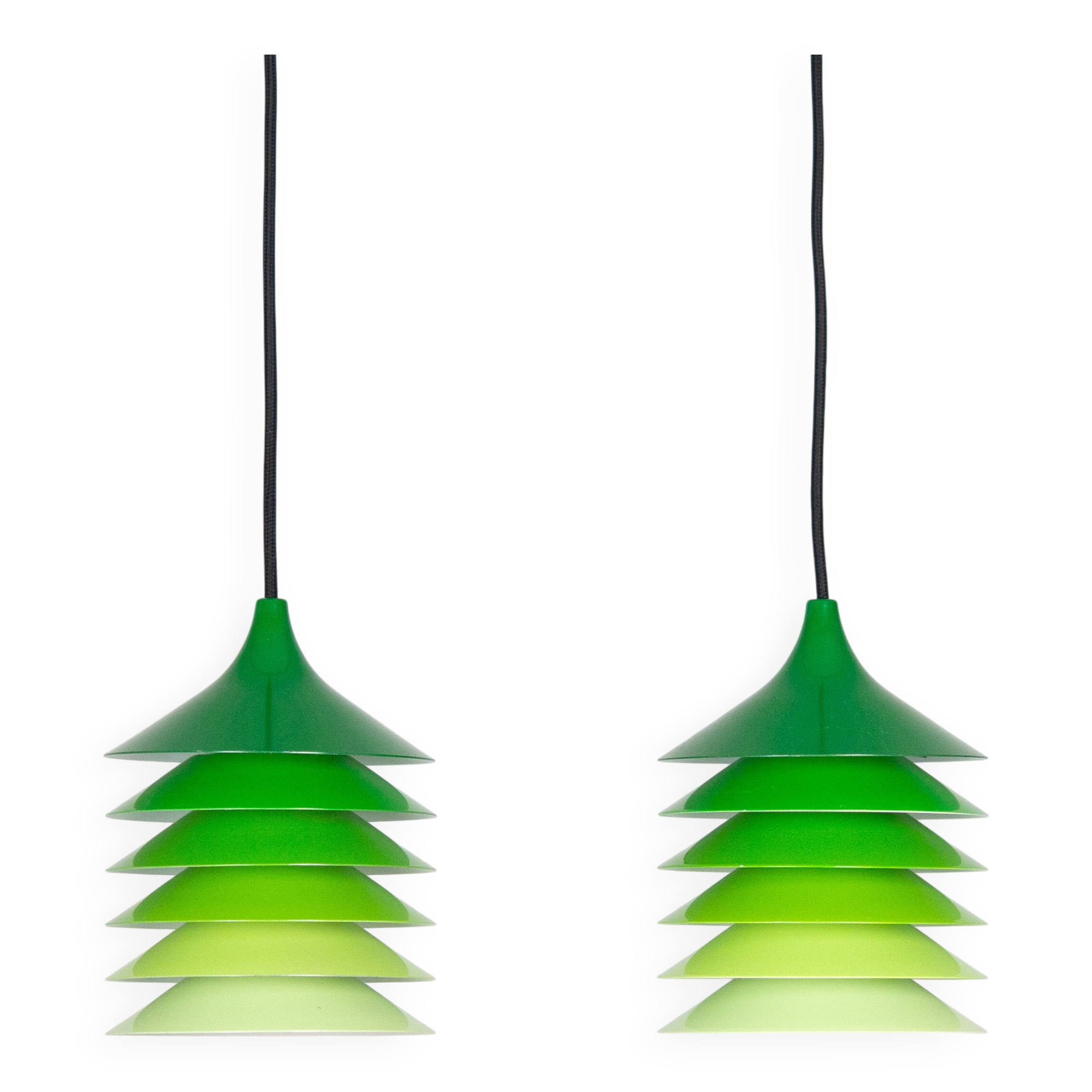 Pair of vintage Danish Duett pendants by Bent Gentzel Boysen, IKEA, 19
