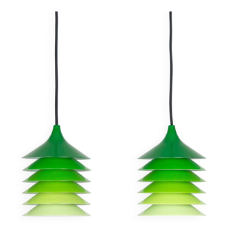 Pair of danish vintage pendant lamps Duett by Bent Gentzel Boysen, IKEA, 19