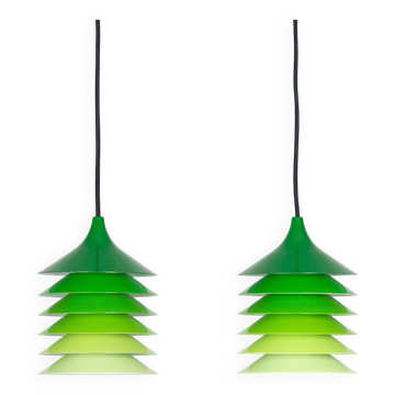 Pair of vintage Danish Duett pendants by Bent Gentzel Boysen, IKEA, 19