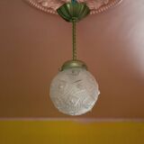 Art deco suspension, art deco molded glass ball suspension, ceiling lamp, ceiling lamp