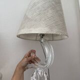 Crystal table lamp, signed daum france