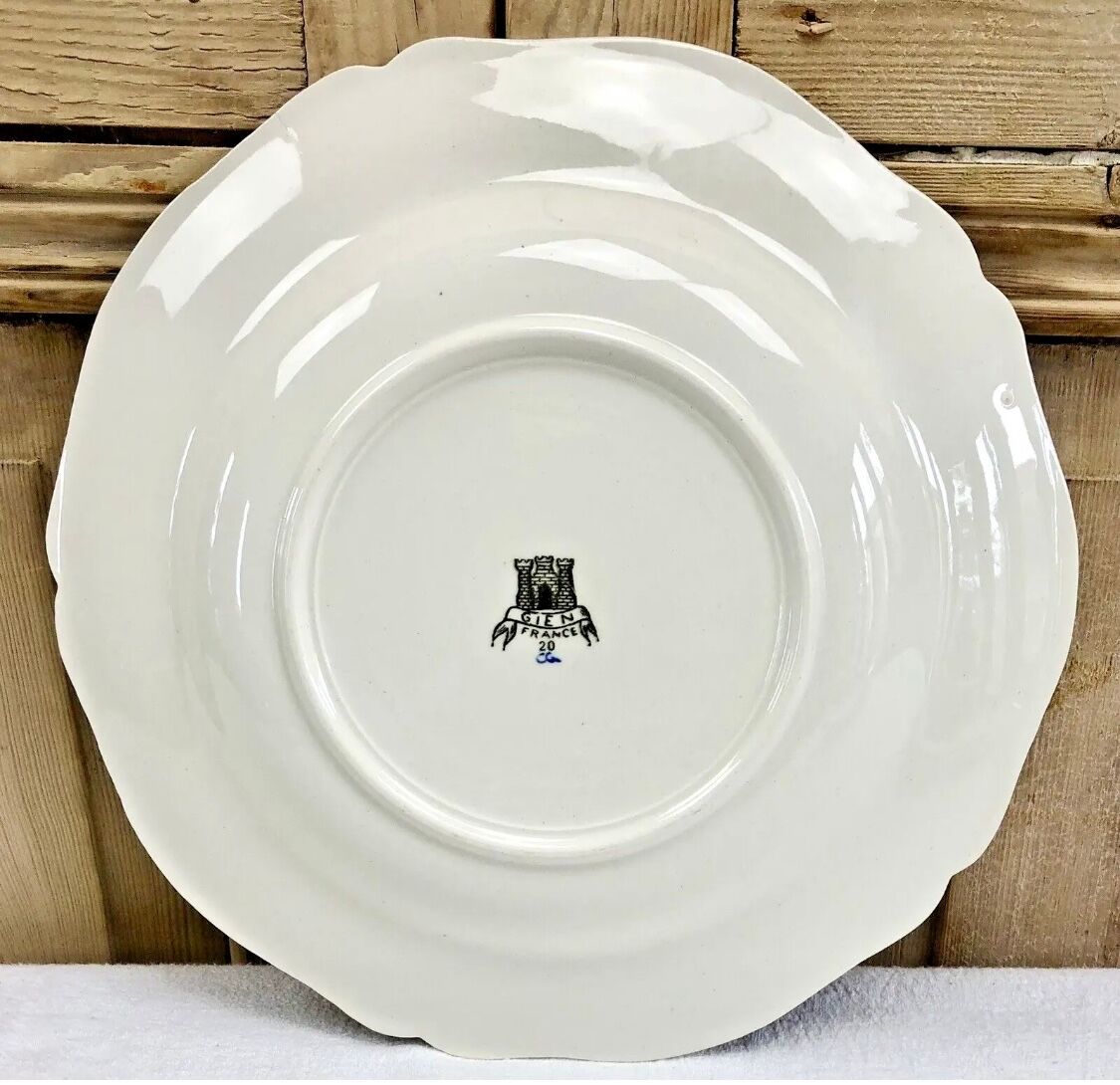 6 assiettes creuses Gien les enfants au pressoir Dionysos 1938/1960