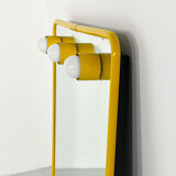 Mirror with integrated yellow metal bulbs, 1970