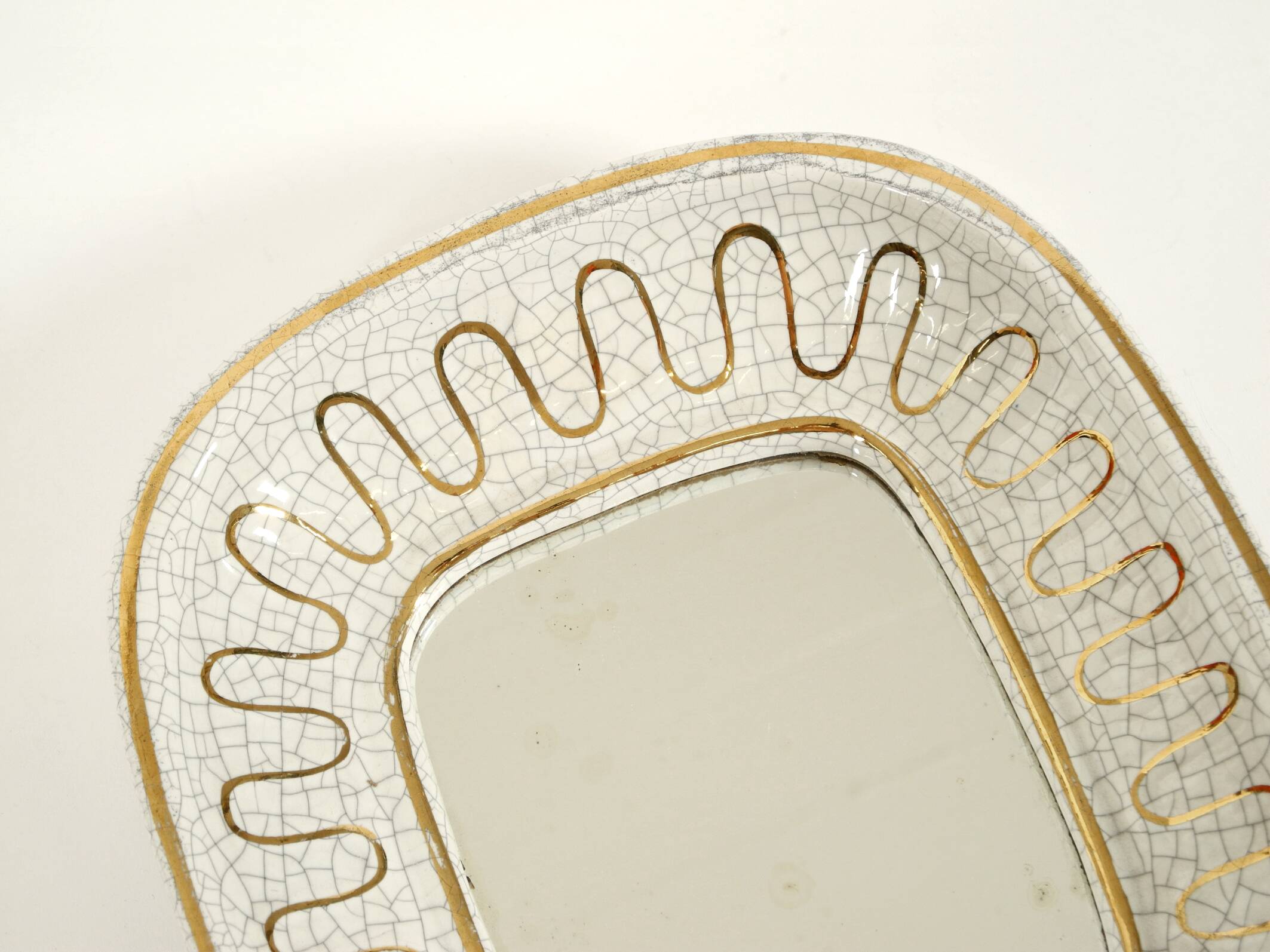 Beautiful small Art Deco ceramic mirror by Gmundner Keramik Austria, 1920