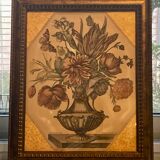 Engraving XVIIth, vase with flowers & butterflies - N. Robert