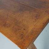 Antique Cherry Early 20th Century French Rustic Farmhouse Dining Table