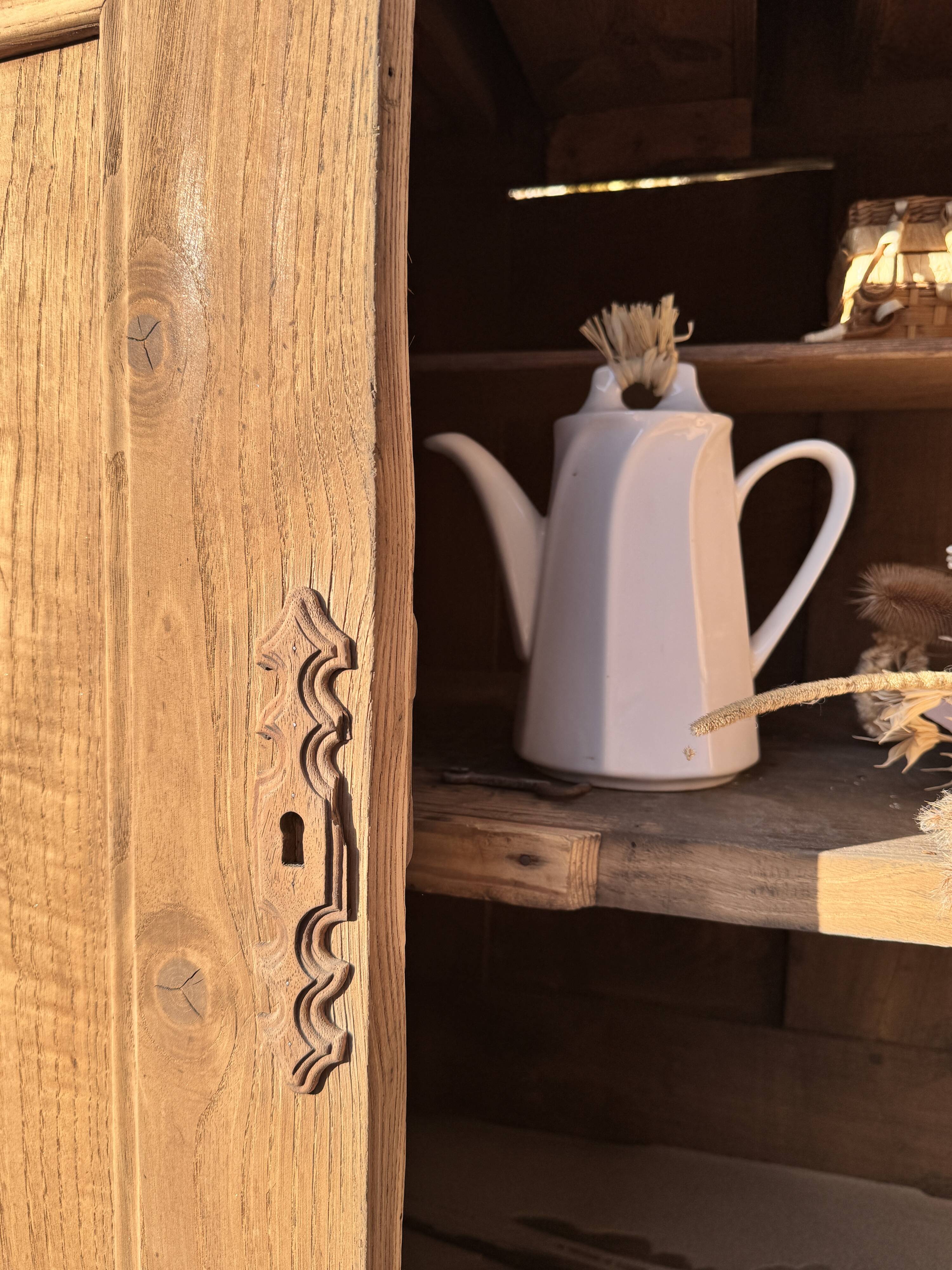 rustic wooden farm buffet sandblasted