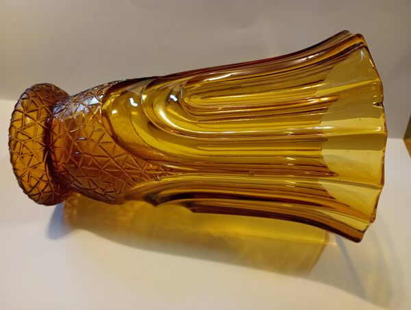 Paire de vases ambrés fait en Belgique ''Henri Heemskerk'' art déco vers 1930