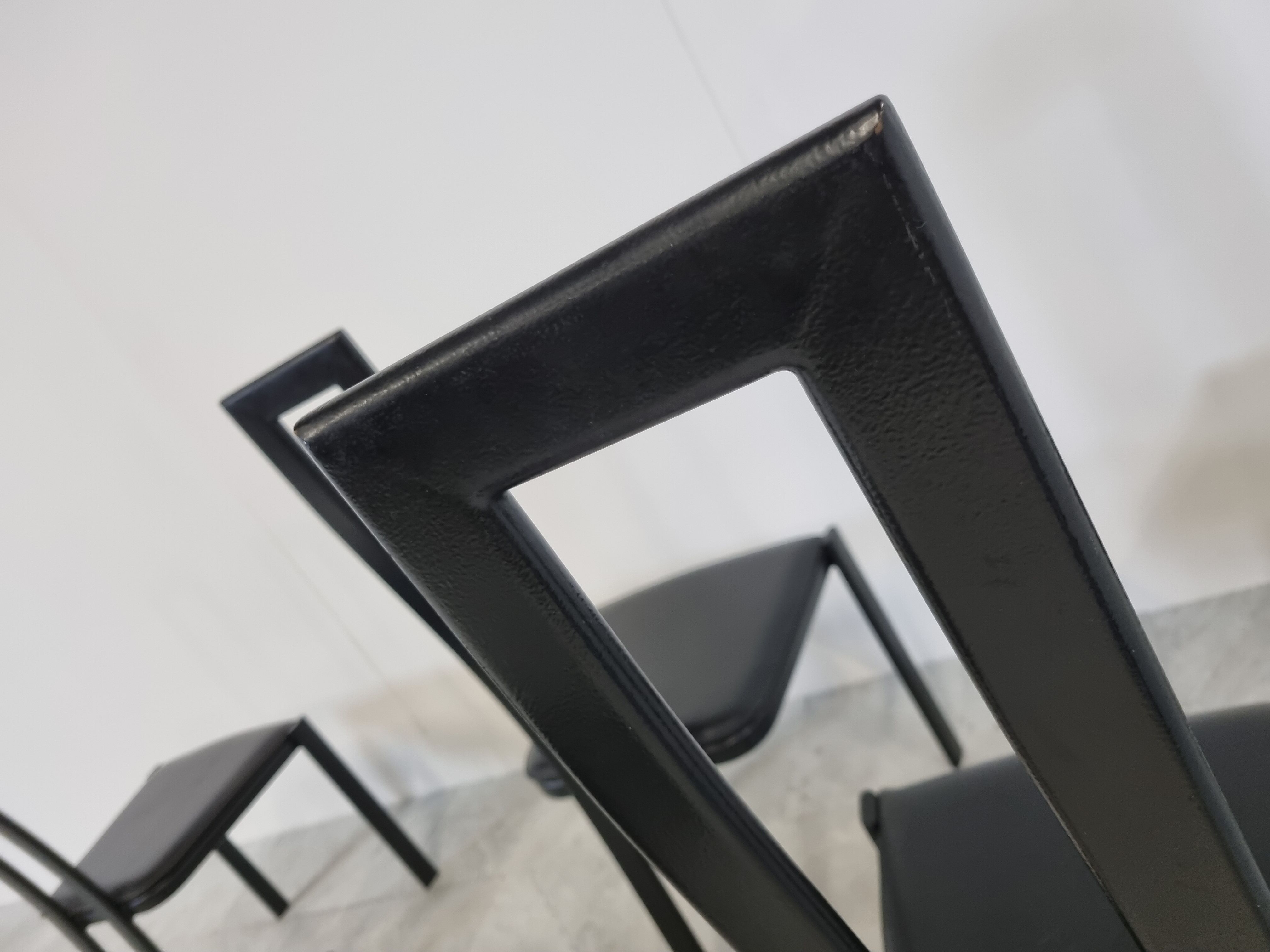 Vintage postmodern dining chairs, 1980s