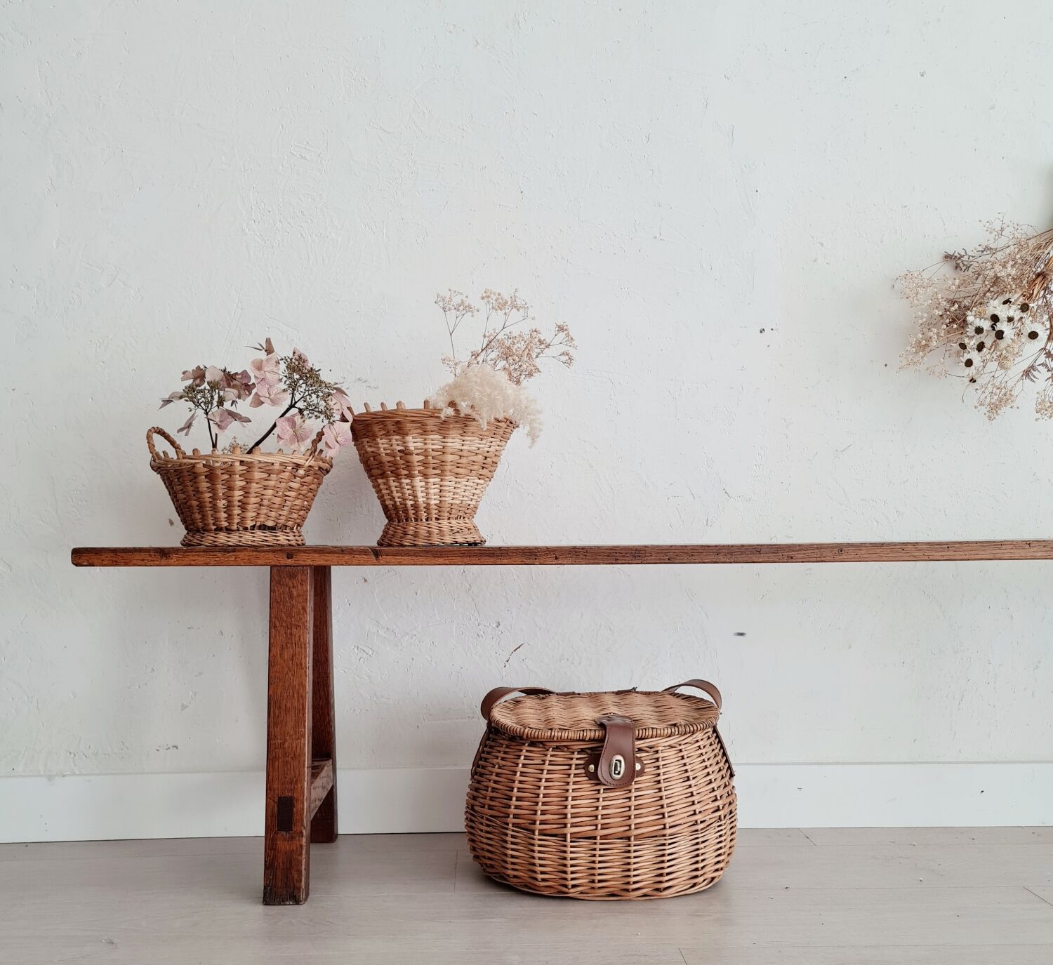 Old wooden farm bench