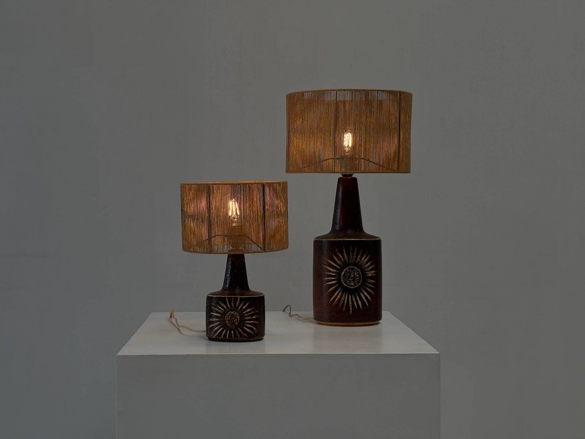 Pair of Sun serie table lamps by Søholm for Bornholm
