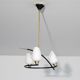 Vintage chandelier arlus in metal, opaline and brass 1950