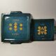 2 very beautiful Ethical dishes with South American geometric patterns. Square Format