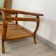 Vintage rattan & glass coffee table – 86 cm – authentic charm