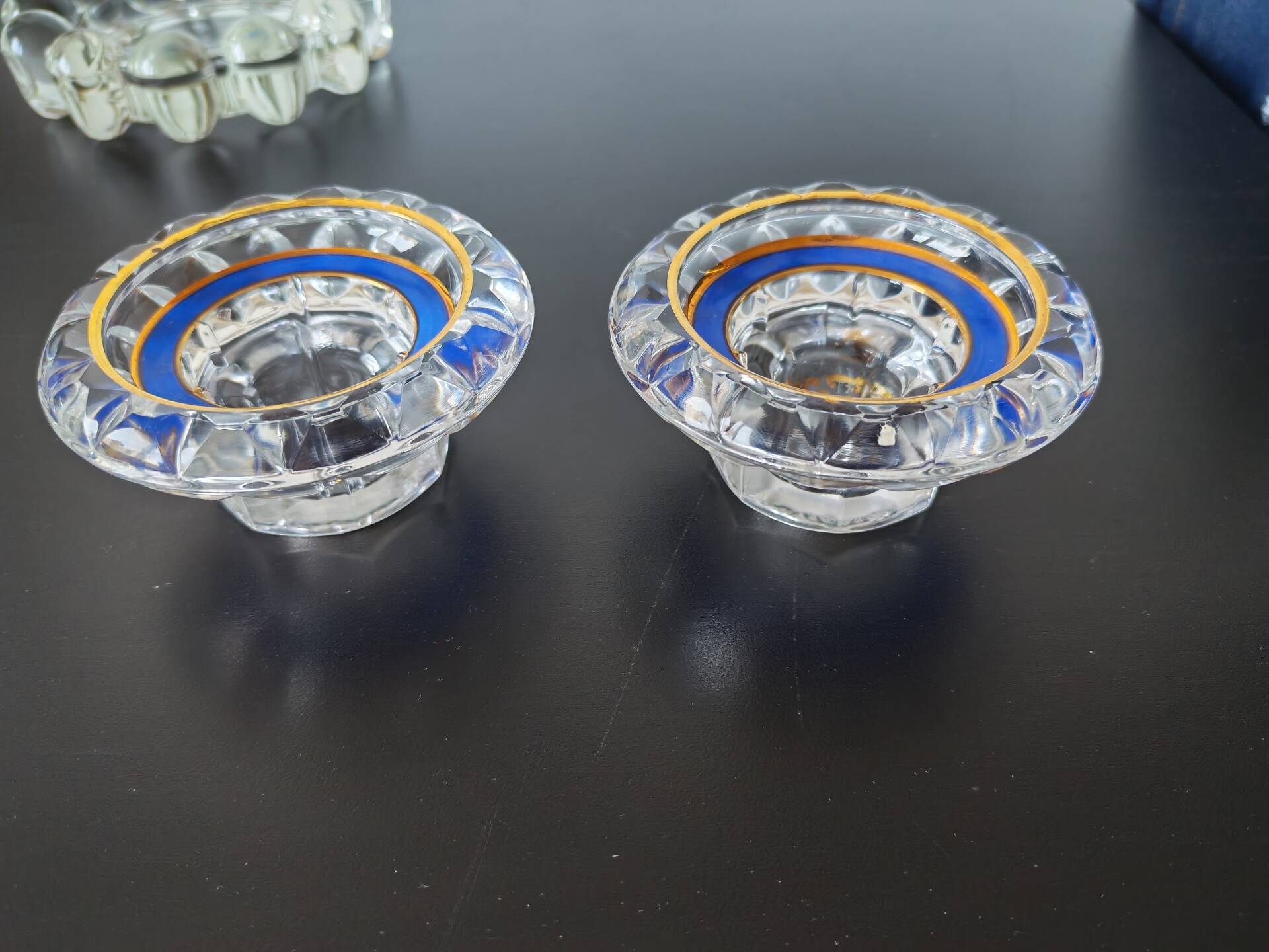 Pair of crystal candle holders, Cristal d'Arques model J. Durand 1980.