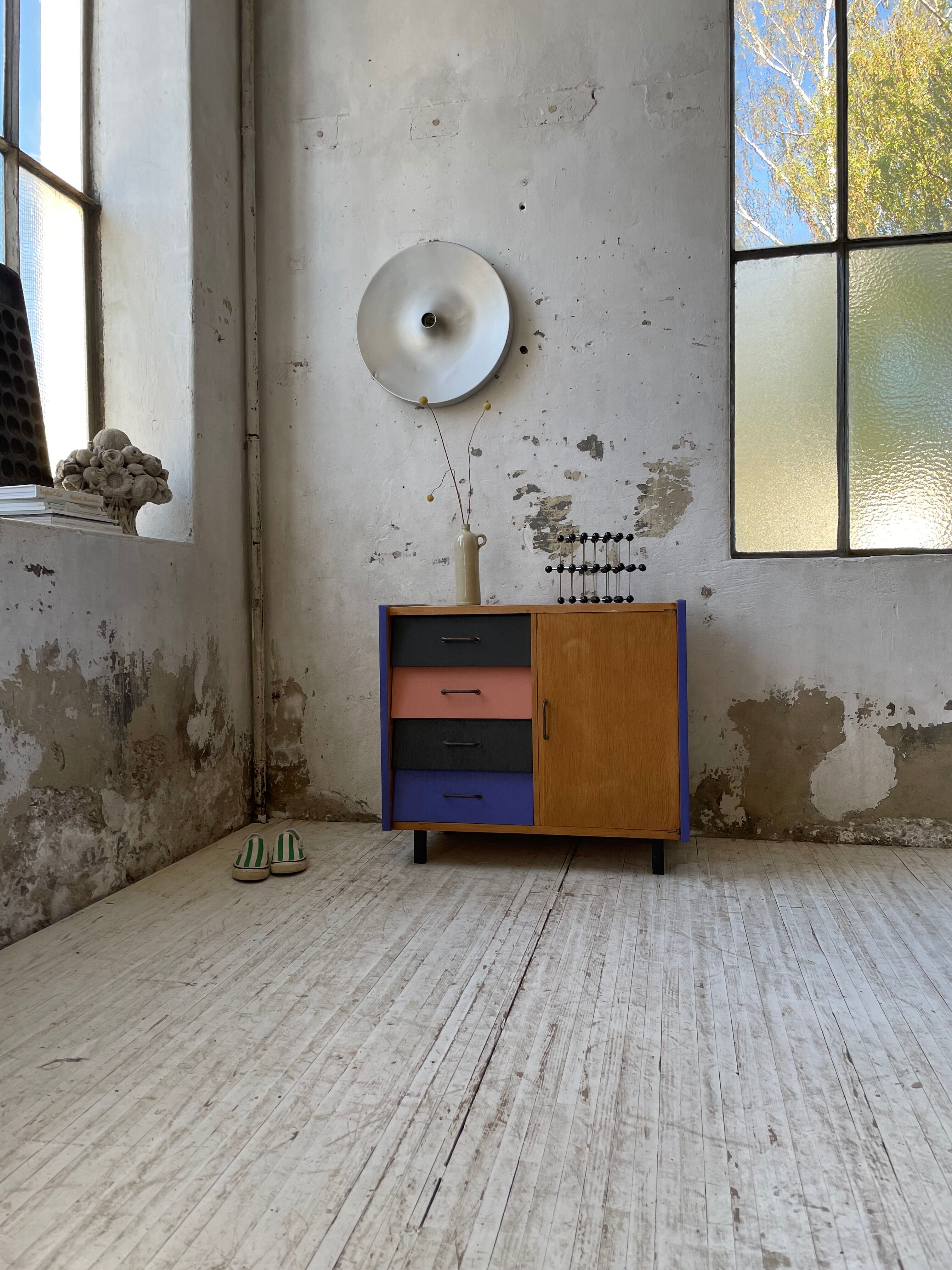 Meuble commode colorée années 60