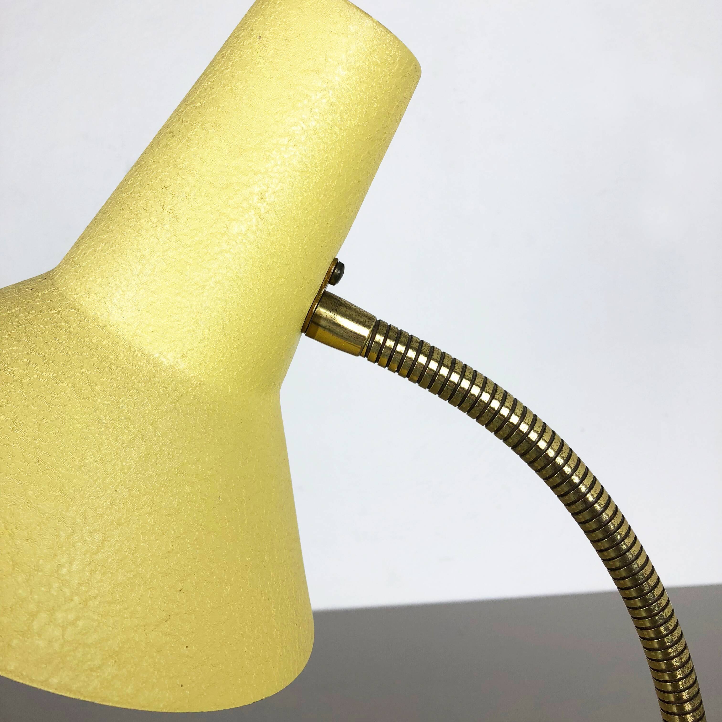 Original modernist 1960s brass metal table light by SIS Lights, Germany